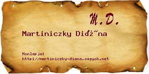 Martiniczky Diána névjegykártya